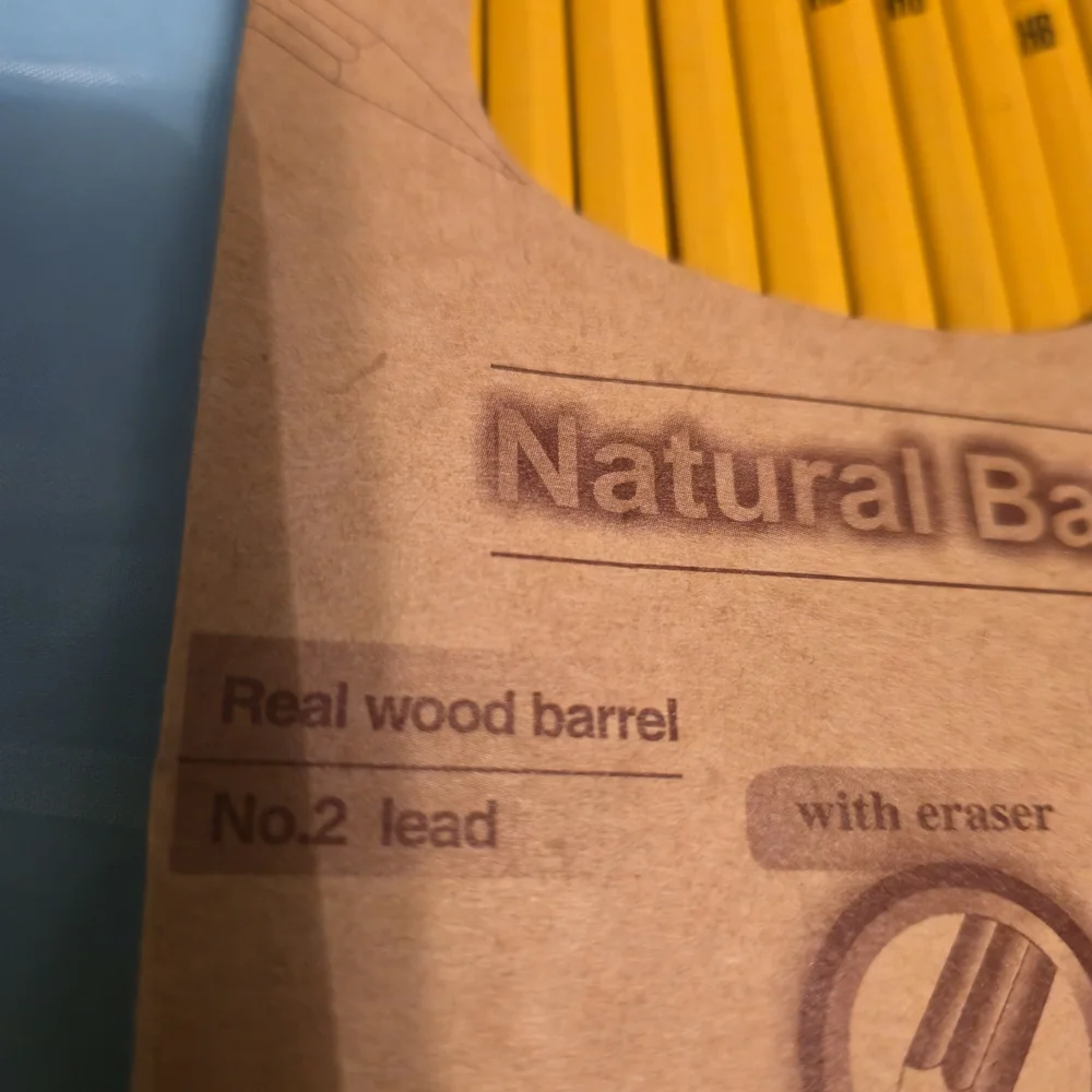 Vintage Yellow Barrel Natural Basics Pencils Wood Case 24 Count NIB